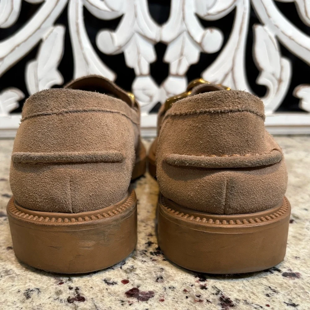 Steve Madden Karmine Suede Loafers Size 9 Tan